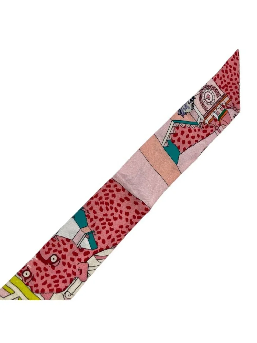 Hermes Animapolis Twilly Ribbon Scarf Multicolor